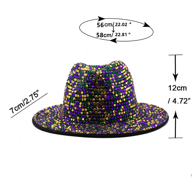 Rhinestone Woven Fedora Hat C0683