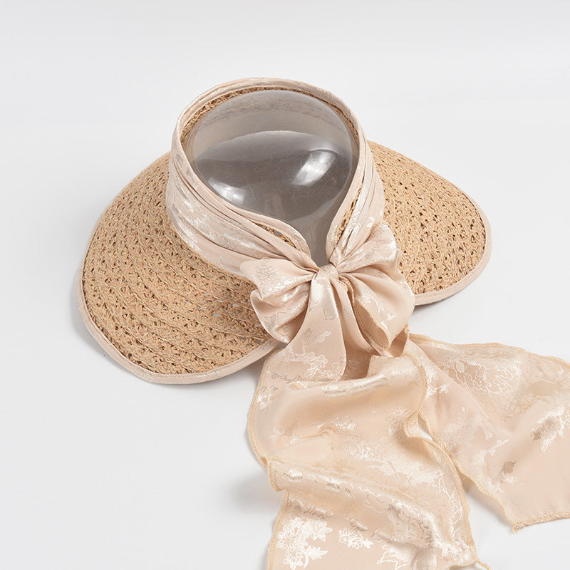 Bow Straw Fedora Hat C0689