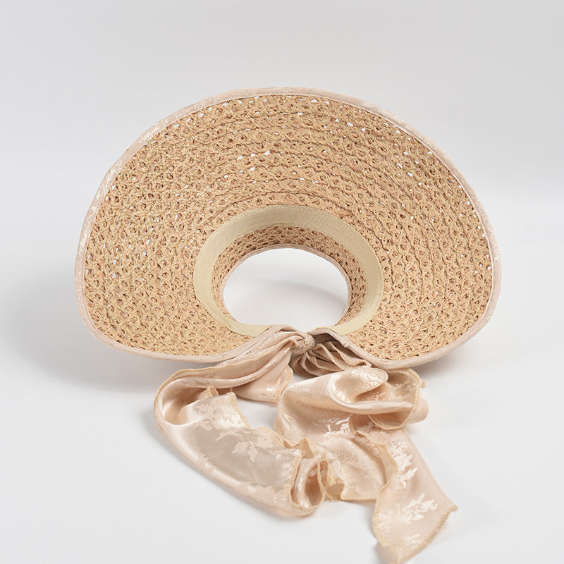 Bow Straw Fedora Hat C0689