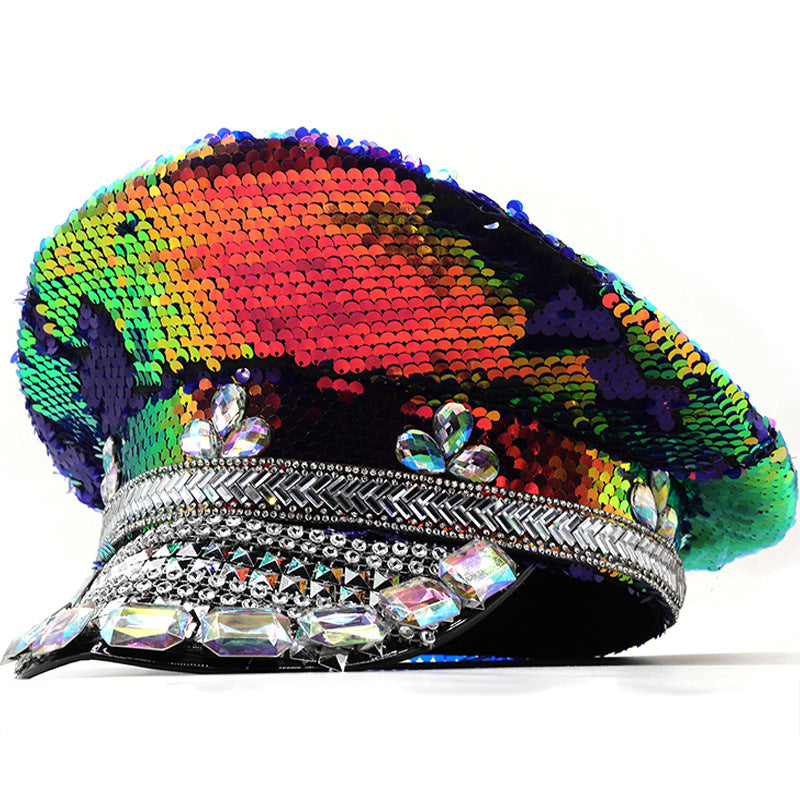 Sequins Rhinestone Jazz Hat C0694