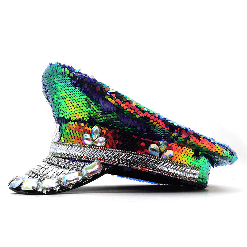 Sequins Rhinestone Jazz Hat C0694