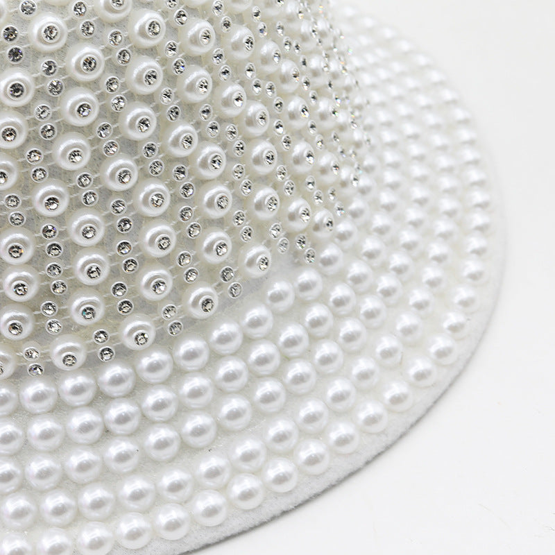 Pearl Rhinestone Bucket Hat C0695