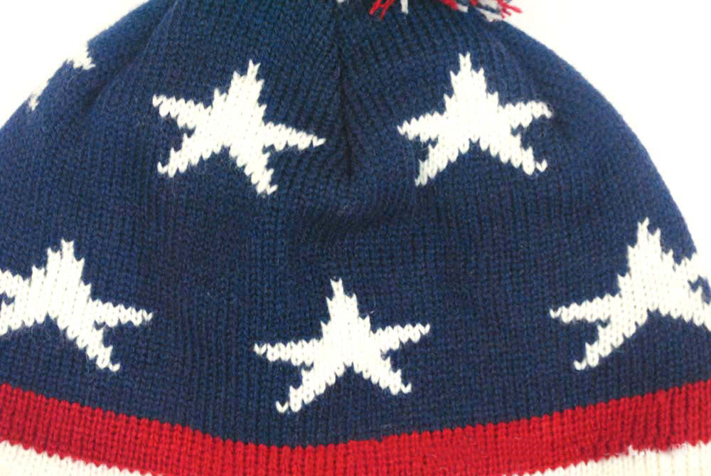 American Flag Pattem Tassel Beanie C0714