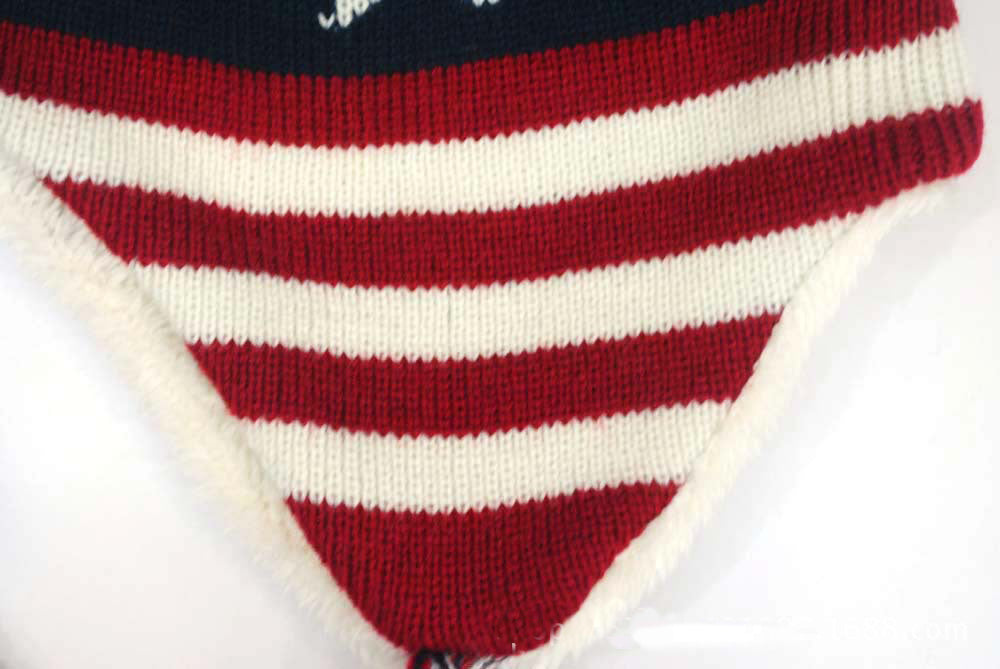 American Flag Pattem Tassel Beanie C0714