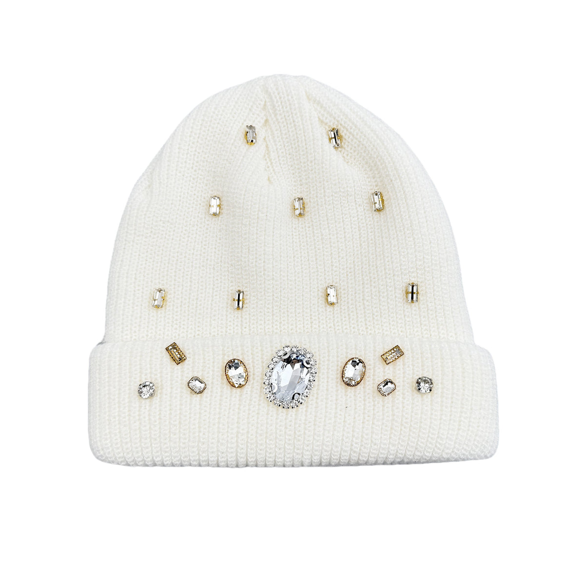 Handmade Rhinestones Soft StretchKnit Beanie C0776