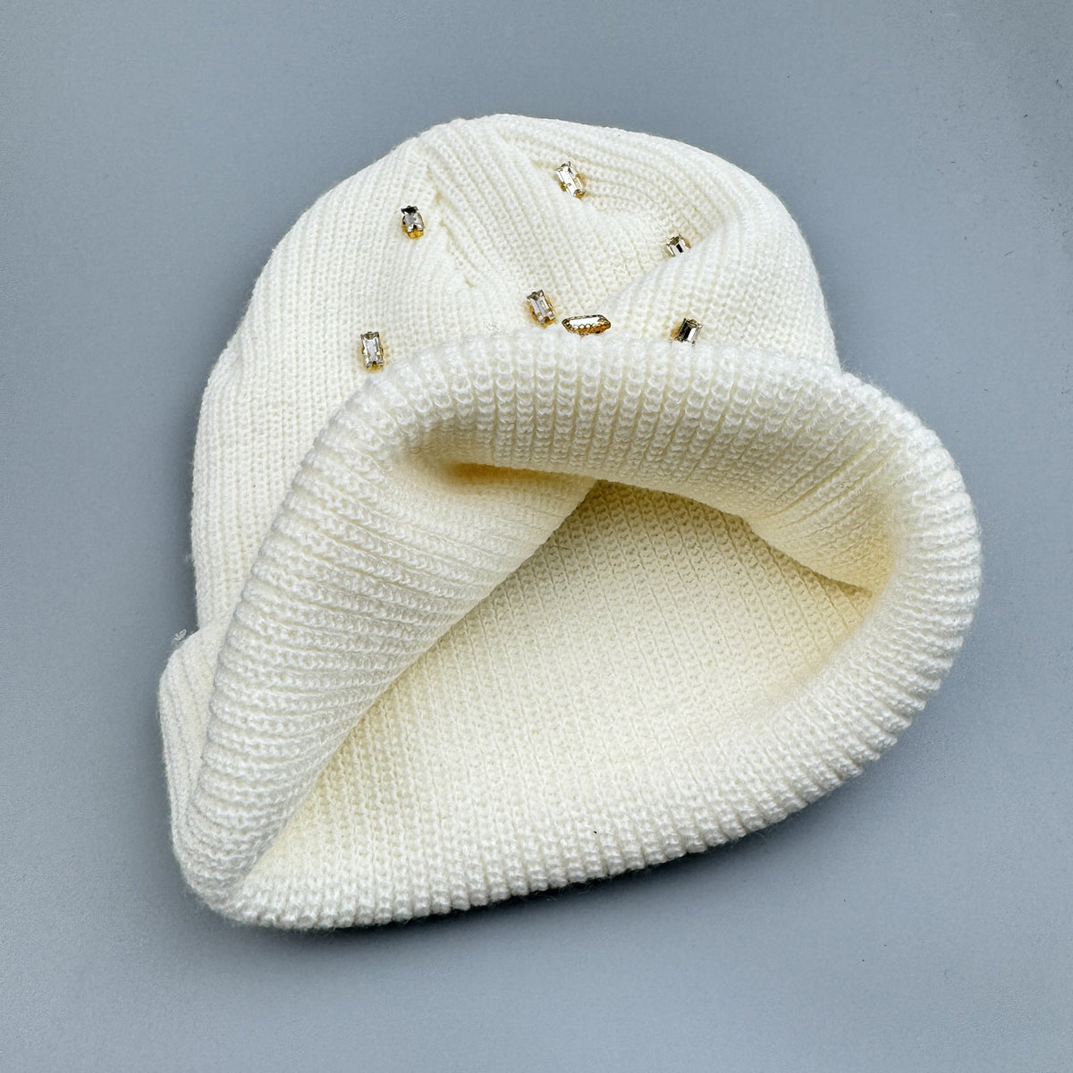 Handmade Rhinestones Soft StretchKnit Beanie C0776