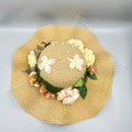 Floral Mesh Straw Fedoras C0789