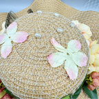 Floral Mesh Straw Fedoras C0789