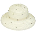 Rhinestone Lace Straw Fedora Hat C0795