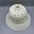 Geometry Rhinestone Straw Fedora Hat C0800