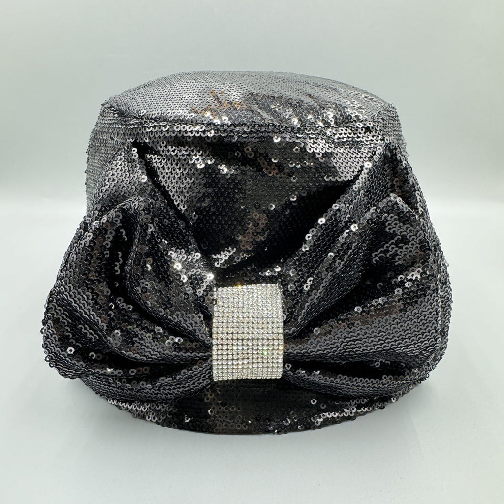 Sequin Chain Bow Bucket Hat C0813