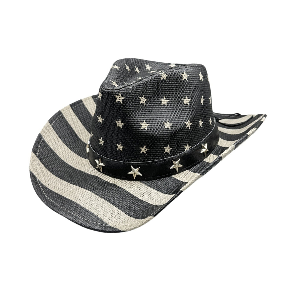 American Flag Cowboy Straw Hat C0817