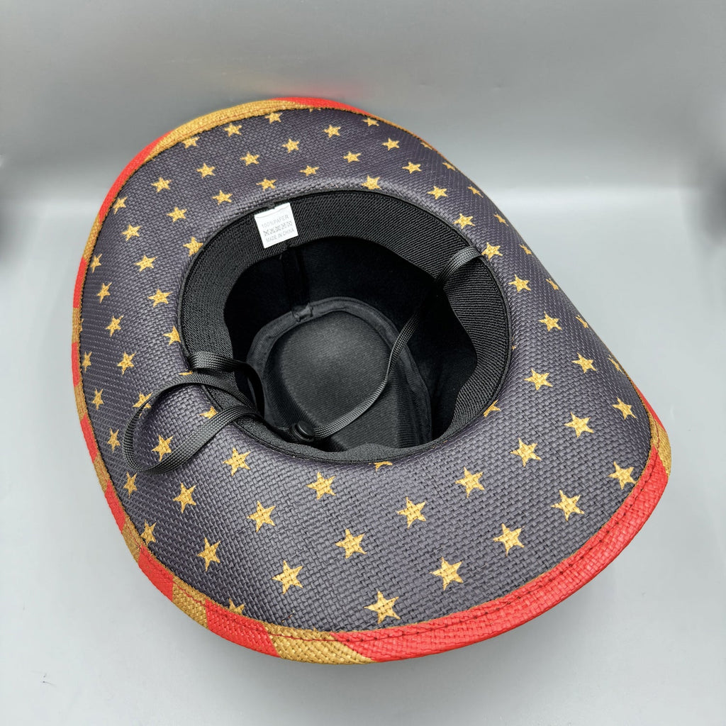 American Flag Cowboy Straw Hat C0817