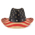 American Flag Cowboy Straw Hat C0817