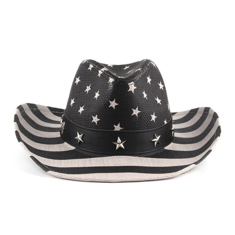 American Flag Cowboy Straw Hat C0817