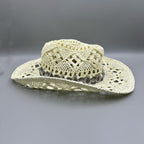 Hollow Beaded Pearl Straw  Western Cowboy Hat C0834