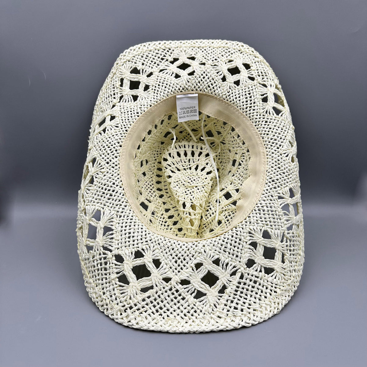 Hollow Beaded Pearl Straw  Western Cowboy Hat C0834