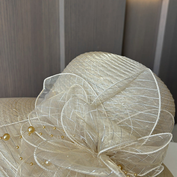 Floral Gauze Fedora Hat C0841