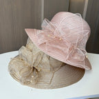 Floral Gauze Fedora Hat C0841