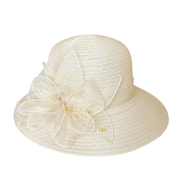 Floral Gauze Fedora Hat C0841