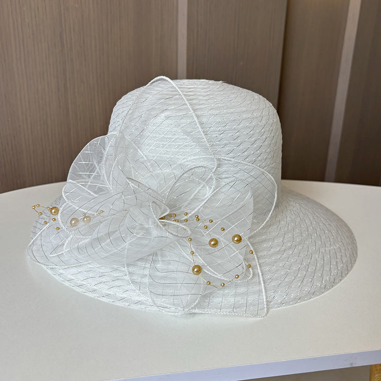 Floral Gauze Fedora Hat C0841