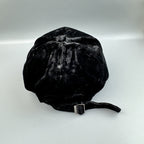 Velvet Fabric Geometry Rhinestone Chains Cap Hat C0847