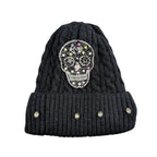 Skull Rhinestones Knit Beanie C0854