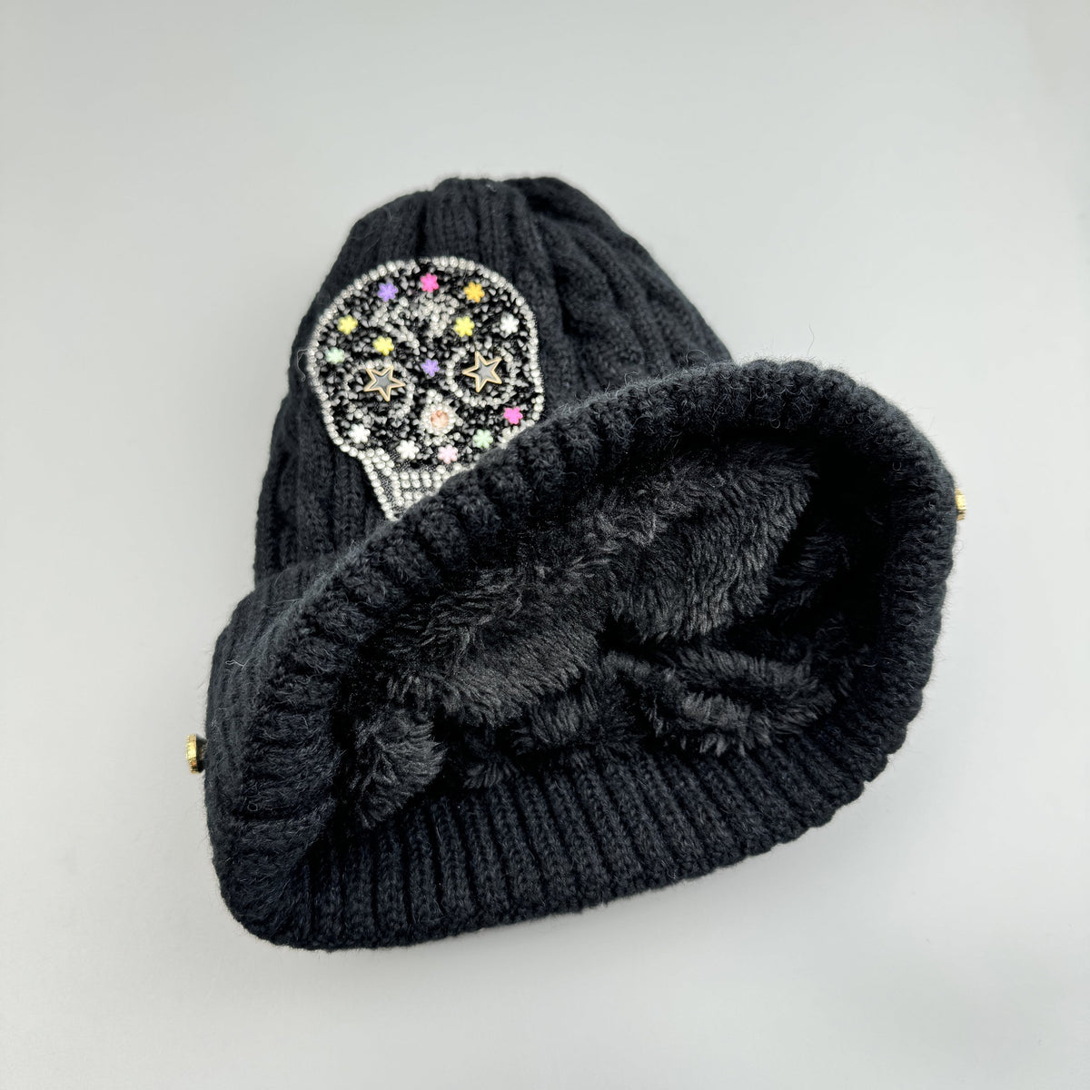 Skull Rhinestones Knit Beanie C0854