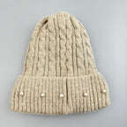 Floral Rhinestones Knit Beanie C0862