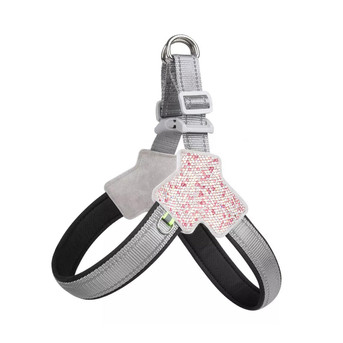 Ceramic Rhinestone Y Shaped Pet Harness Chest Strap CR0003 - Pink