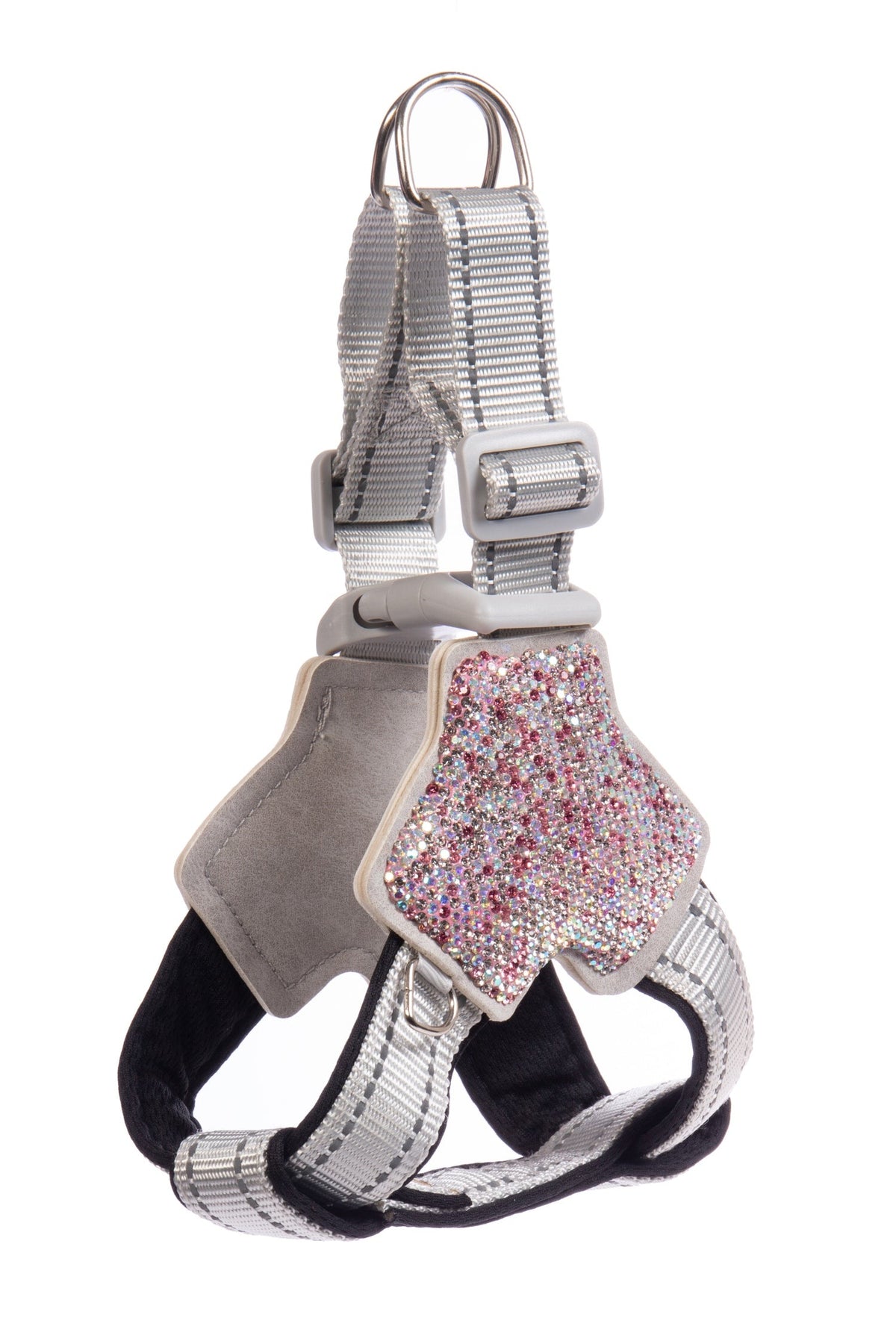 Ceramic Rhinestone Y Shaped Pet Harness Chest Strap CR0003 - Pink – view 2