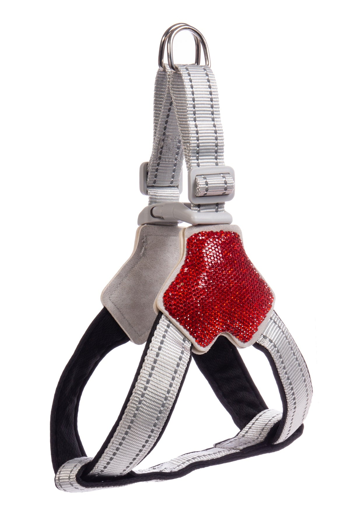 Ceramic Rhinestone Y Shaped Pet Harness Chest Strap CR0003 - Red – view 2