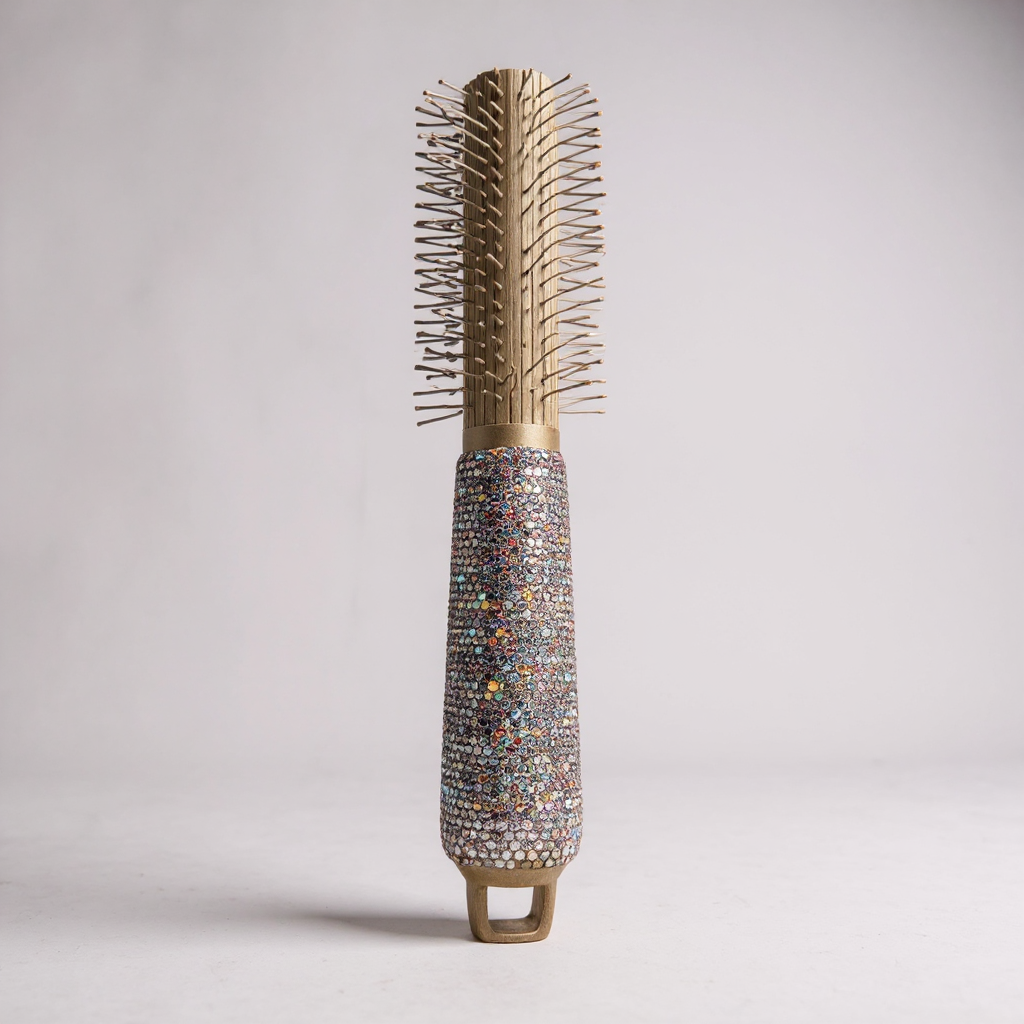Ceramic Rhinestone Round Hair Brush CR0008 - view 4