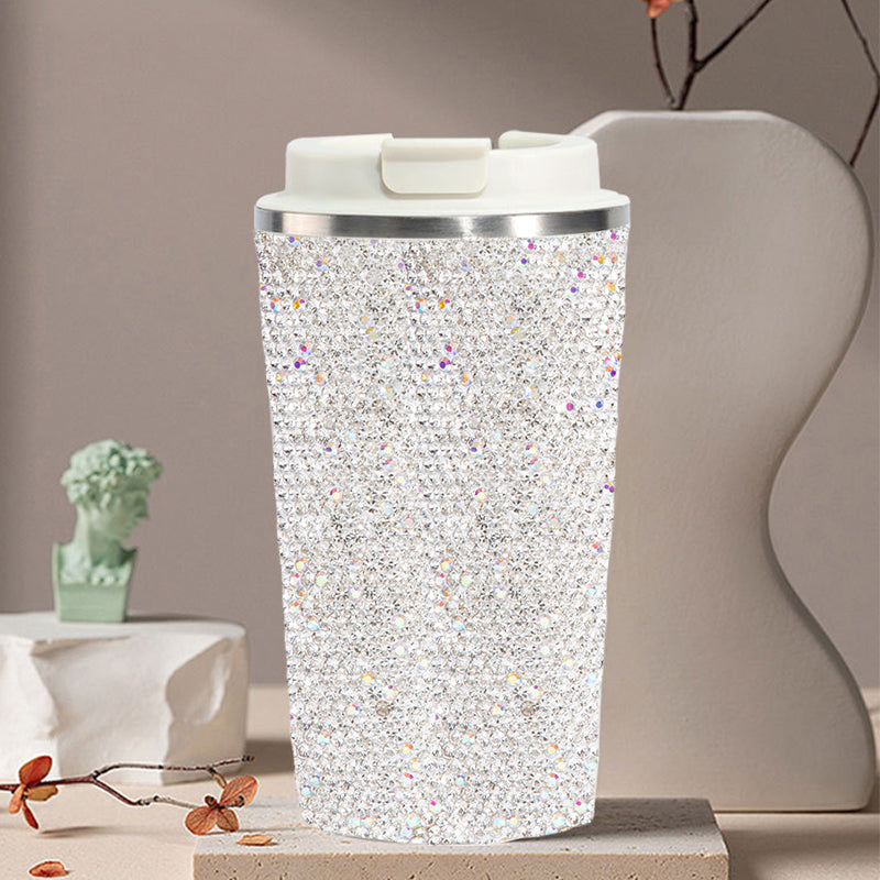 510ml Stainless Steel Ceramic Rhinestone Mug CR0014