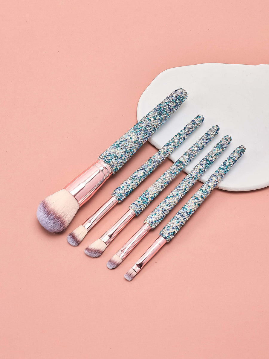 5-Piece Ceramic Rhinestone Makeup Brush Set CR0016