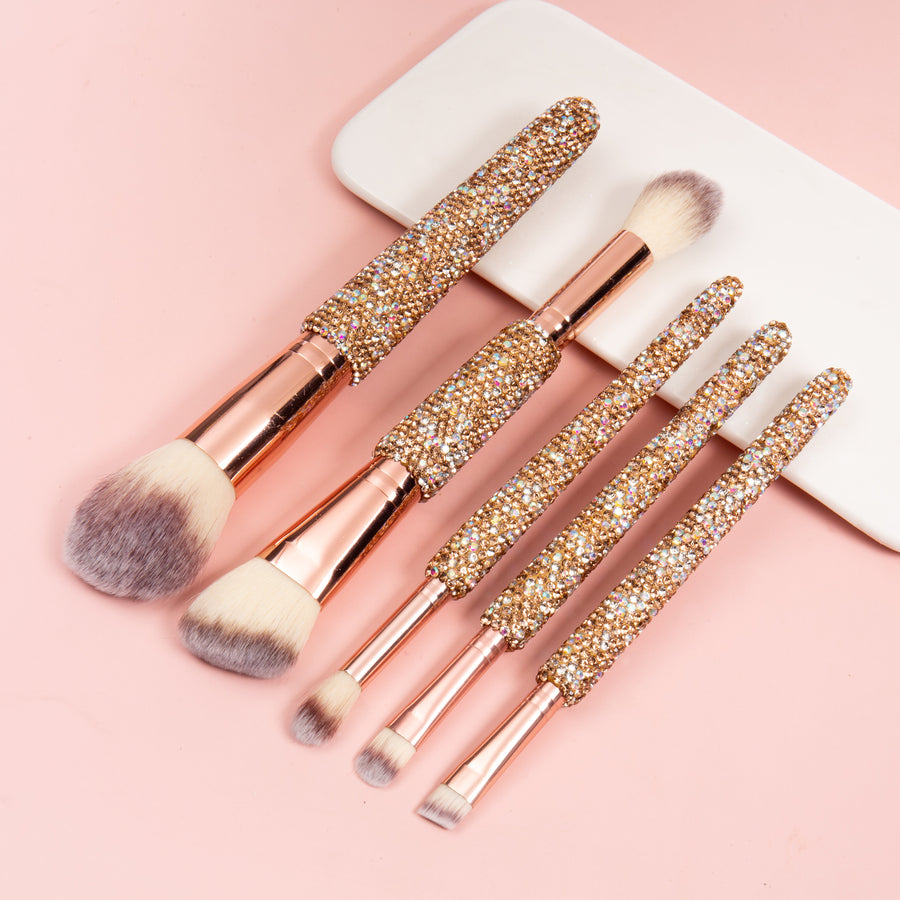 5-Piece Ceramic Rhinestone Makeup Brush Set CR0017