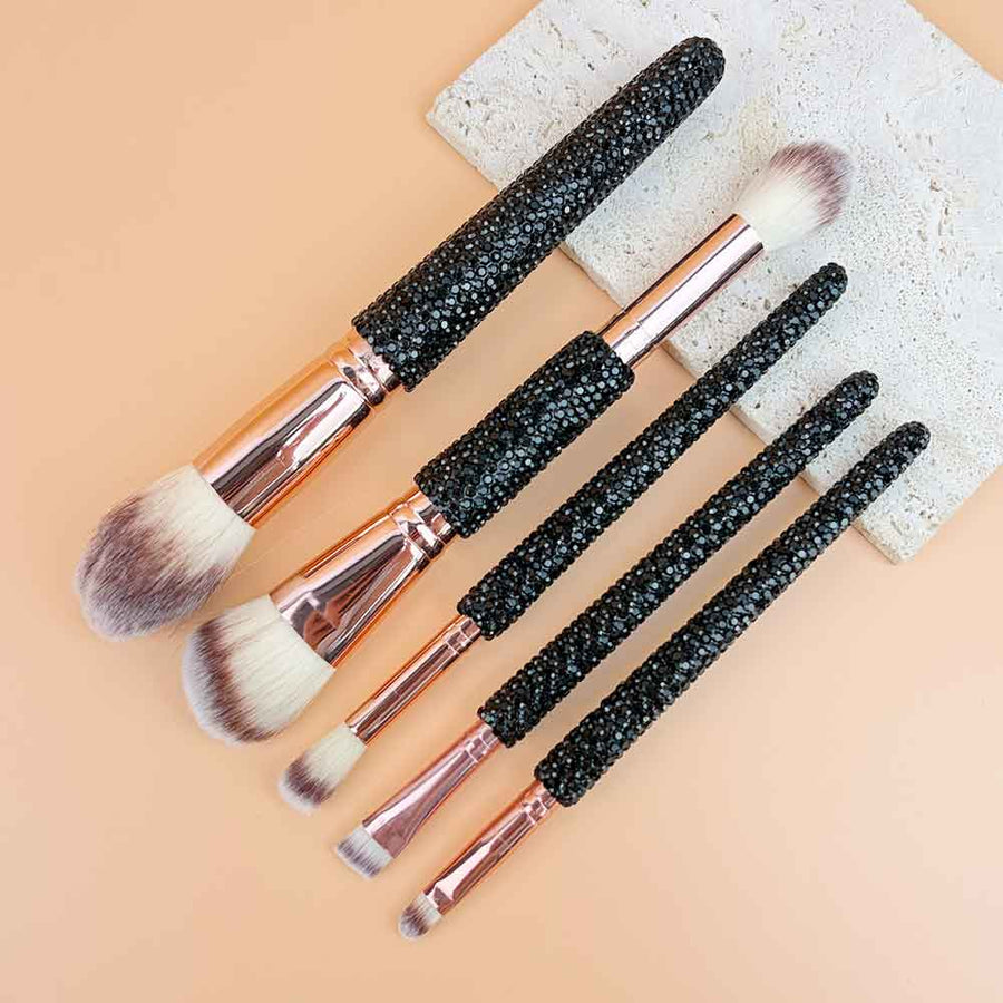 5-Piece Ceramic Rhinestone Makeup Brush Set CR0017