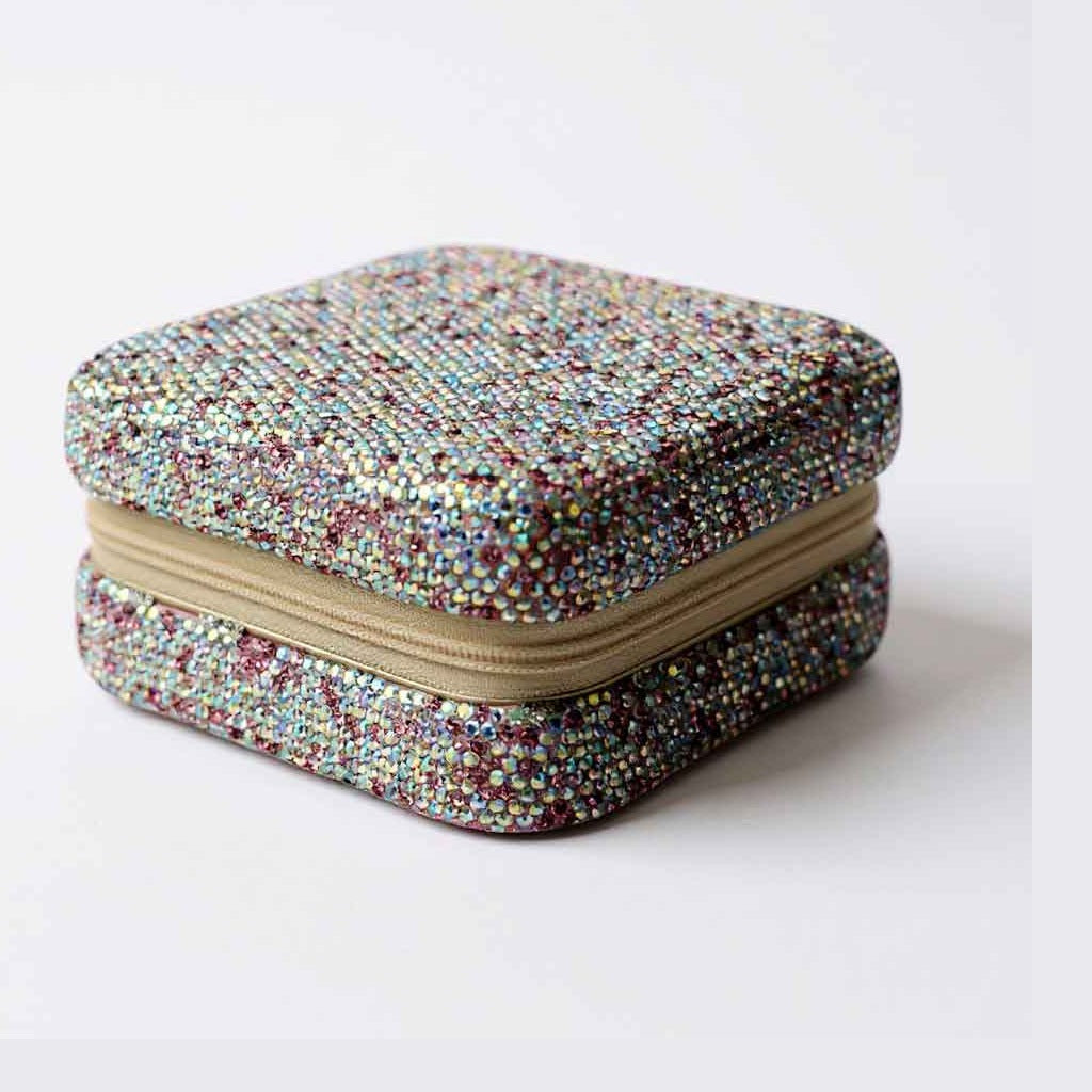 Ceramic Rhinestone Travel Jewelry Box CR0025 - view 2