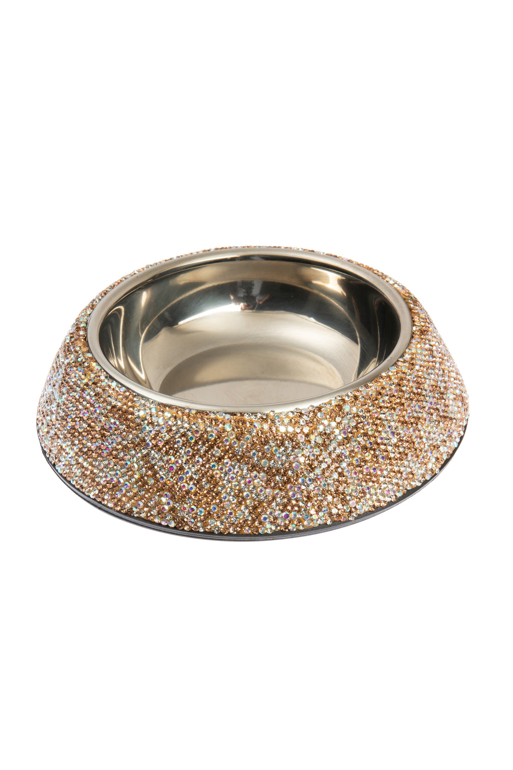 Ceramic Rhinestone Stainless Steel Pet Bowl CR0030