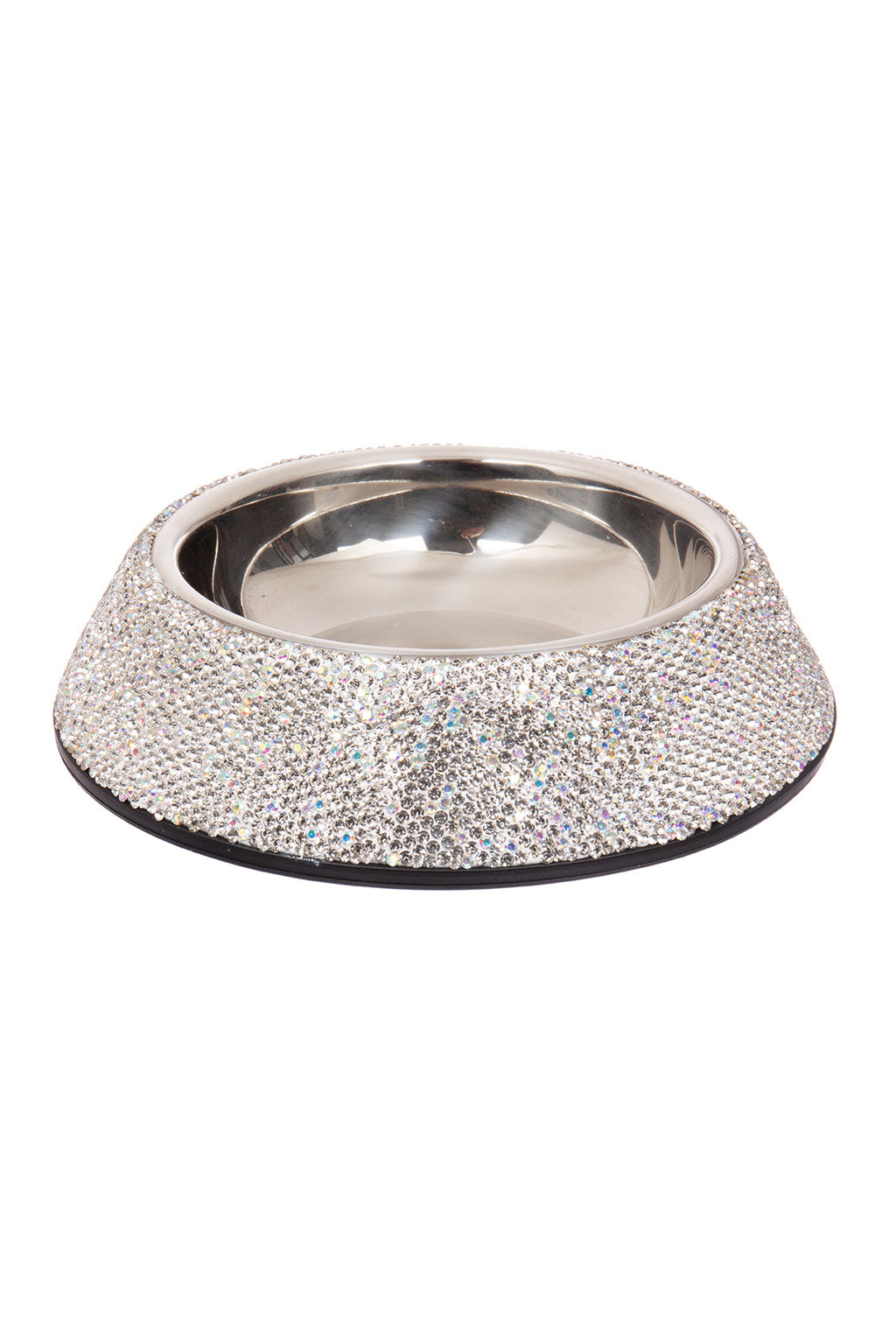 Ceramic Rhinestone Stainless Steel Pet Bowl CR0030