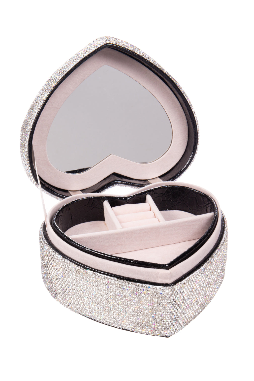 Ceramic Rhinestone Heart Jewelry Box CR0031 - view 2