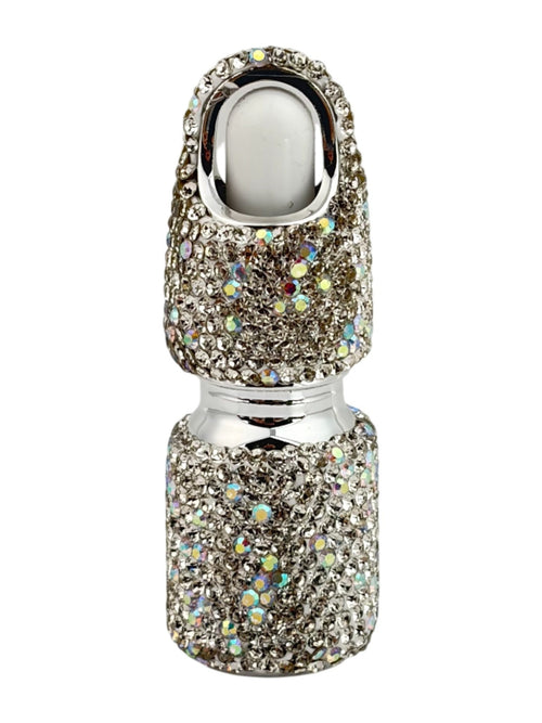 5 mL Ceramic Rhinestone Perfume Bottle CR0083 - White