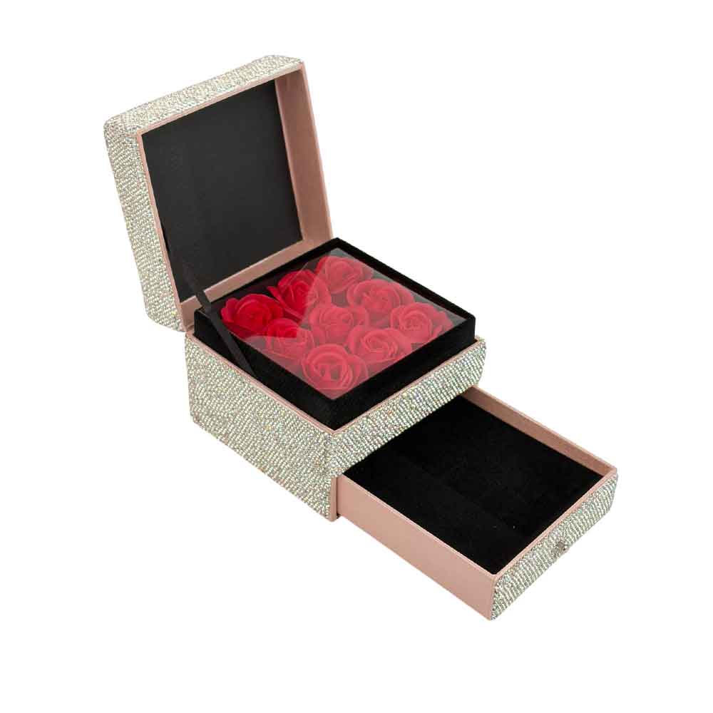 Ceramic Rhinestone Square Jewelry Box CR0100 - view 10