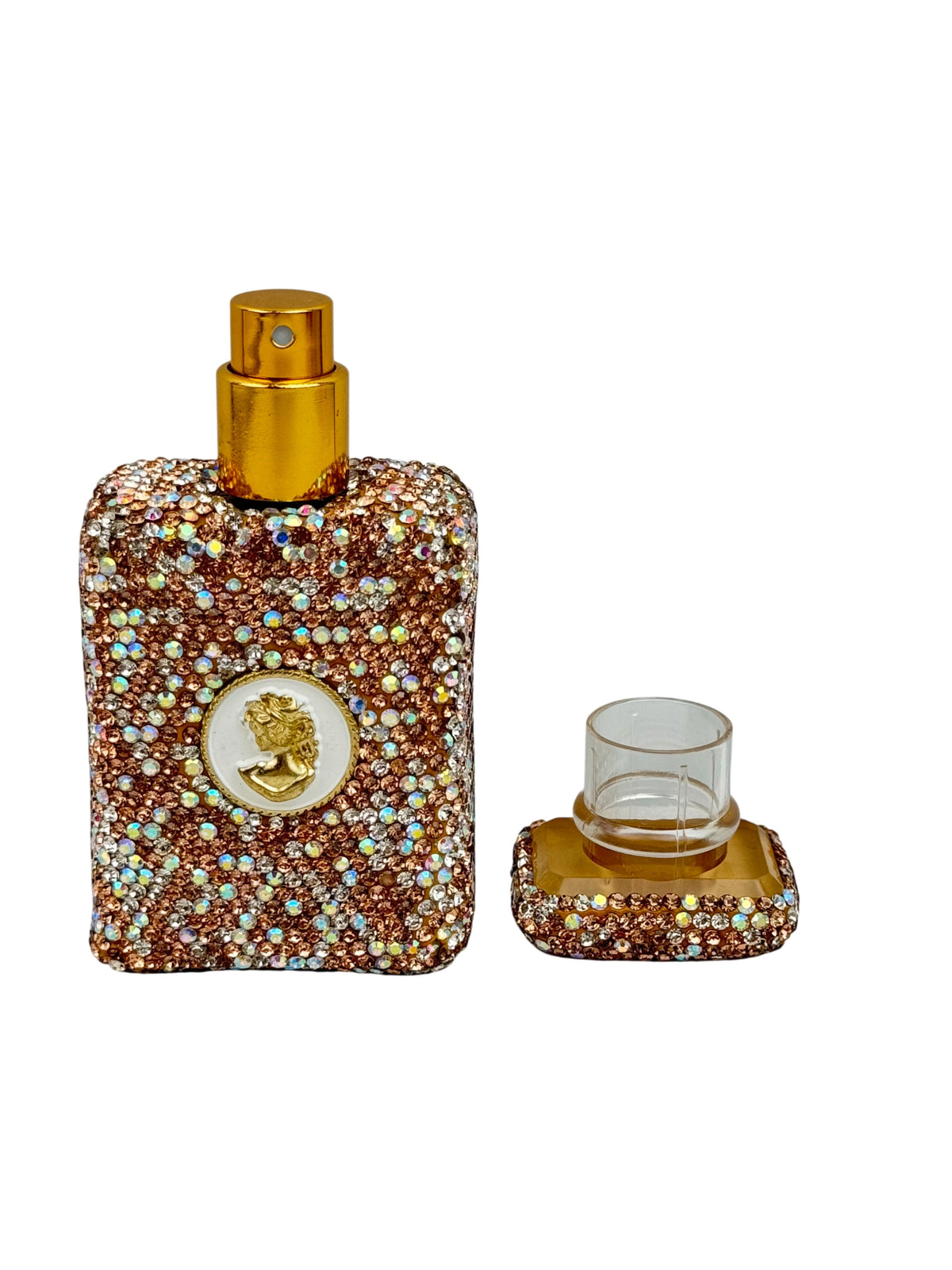 30 mL Ceramic Rhinestone Perfume Bottle CR0132 - Gold alternate view