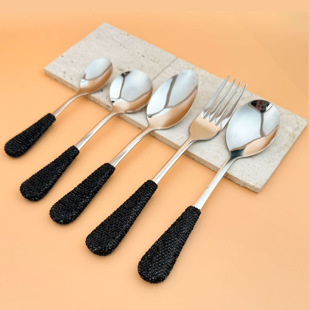 Ceramic Rhinestone Tableware Stainless Steel CR0138-SET - view 3