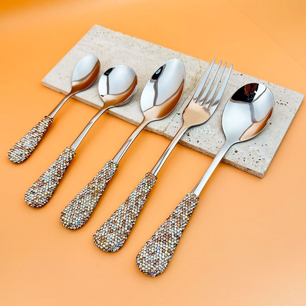 Ceramic Rhinestone Tableware Stainless Steel CR0138-SET - view 2
