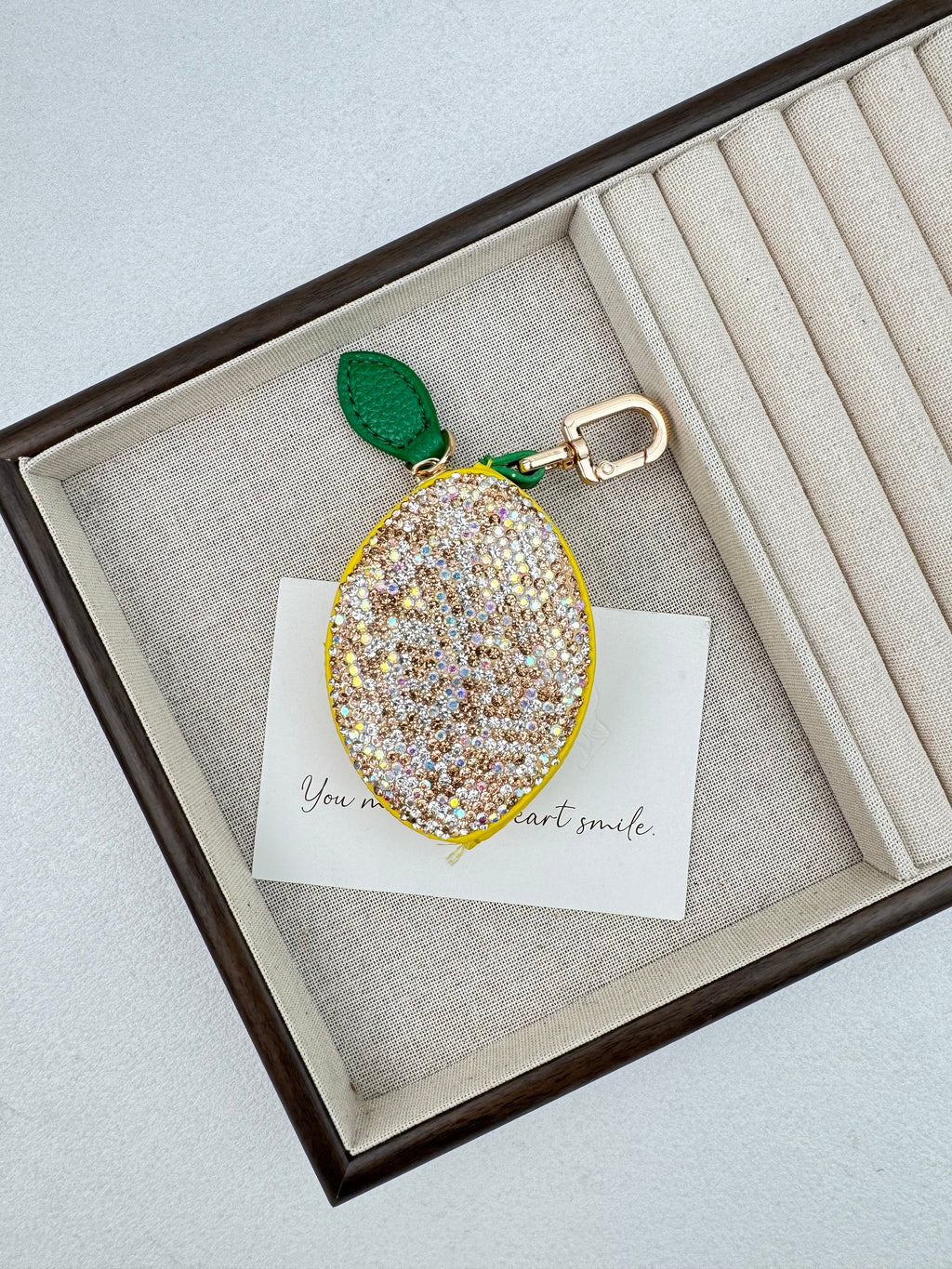 Lemon Rhinestone Keychain CR0154 - view 2