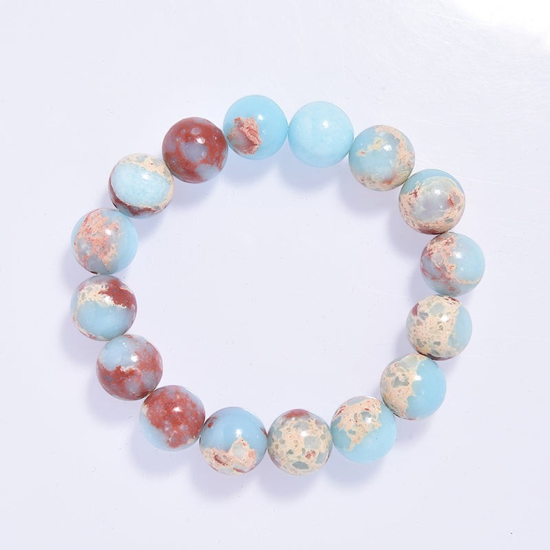 Composed ShouShan Stone Stretch Bracelet B1985-12MM - view 7