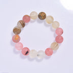 Cherry Quartz Matte Stone Stretch Bracelet B1872-8MM - view 7