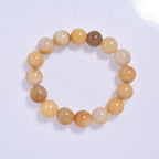 Golden Jade Stone Stretch Bracelet B1993-12MM - view 2